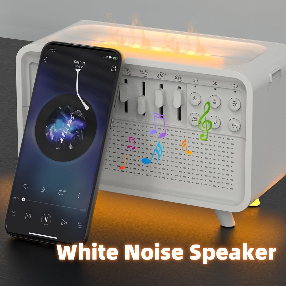 3-in-1 White Noise Bluetooth Speaker & Humidifier