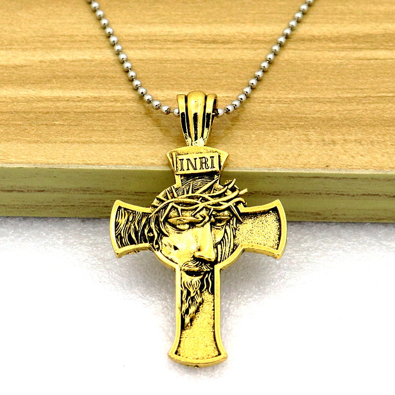 Christian Crown Of Thorns Vintage Cross Necklace Pendant