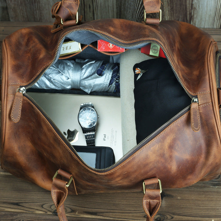 Horse leather men's travel bag